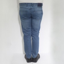 Hacker Fistan Store Erkek Mavi Normal Bel Rahat Kesim Dar Paça Jean Pantolon