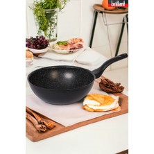 28 cm Wok Tava Granit Yanmaz Yapışmaz Tava Pfoa Içermez Granit Tava