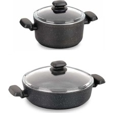 Ornella 28 cm Kısa Tencere ve 24 cm Derin Tencere