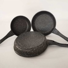 Akpa Elit Marka 3 Lü Granit Döküm Tava Seti Siyah