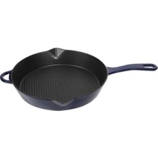 28 cm Lacivert Petek Yüzey Demir Döküm Tava