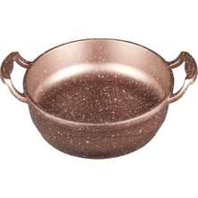 Döküm Sahan Tekli Kapaksız 22CM Gold Rose