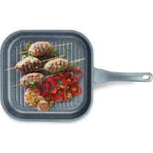 Alüminyum Döküm Granit Kare Izgara Tava 28CM FMA00526