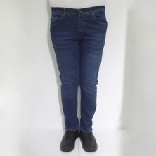 Hacker Fistan Store Erkek Lacivert Yüksek Bel Rahat Kesim Boru Paça Jean Pantolon
