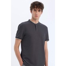 DeFacto Slim Fit Dar Kesim Dik Yaka Dokulu Kısa Kollu Waffle Polo Tişört Z4262AZ25SM