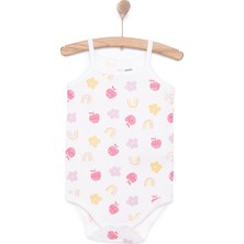 Hellobaby Ekru Renkli İp Askılı Body %100 Pamuk Düz Desenli Yumuşak Kumaş