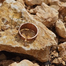 Yaprak Bakır Yüzük, Saf Bakır, Ayarlanabilir, Minimalist, El Yapımı,unisex