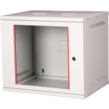 Lande - 9u 19" Cam Kapaklı Duvar Tipi Rack Kabinet – Genişlik: 544 mm | Derinlik: 400 mm – Açık Gri (Demonte)