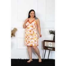 Akbeniz Kadın Pamuklu Ip Askılı Büyük Beden Gecelik 1027