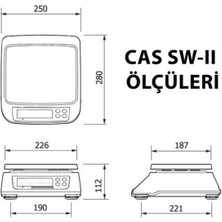 CAS Sw Iı Dijital Hassas Terazi Hassasiyet: 1/2 Gr. Max: 6kg.(Onaylı)