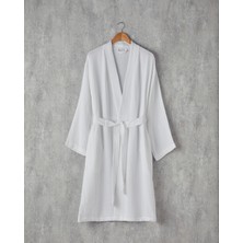 English Home Barbara Müslin %100 Pamuklu Bornoz Beyaz