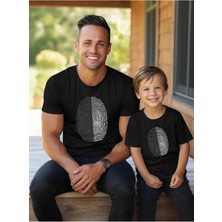 Siyah Beyaz Parmak Izi Baba Oğul Kız Tek Ürün Fiyatıdır Kombin Yapmak Için En Az 2 Adet Sepete Ekle