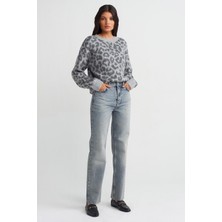 Boru Paça Siyah Kadın Kot Pantolon 71705-2K5