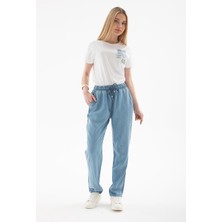 Beli Bağcıklı A.mavi Kadın Pantolon  0657-2Y5