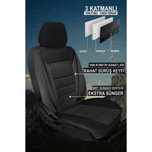 Alfa Romeo 156 Uyumlu Tam Set Tay Tüyü Oto Koltuk Kılıfı Soft Siyah