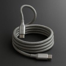 Mioji Mio SC1000 USB-C 60W Mıknatıslı Hızlı Şarj Kablosu Huawei, Samsung, Oppo, Xiaomi, iPhone-Beyaz
