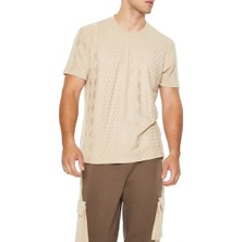 F21 Bal Peteği Örgü Detaylı Tişört