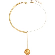 Gold Toplu Choker Kolye