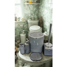 Luna Gri Mermer Desenli 5 Parça Banyo Seti | Estetik ve Düzen Bir Arada 🚿🧼