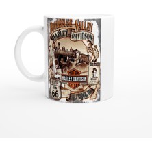 Bourbeuse Valley Harley-Davidson Rota 66 Temalı Kupa Bardak