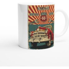 Route 66 Retro Garaj Temalı Kupa Bardak