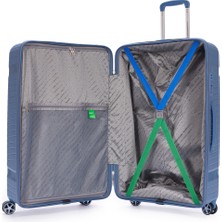 Benetton Orta Boy %100 Polipropilen Valiz Lacivert Bnt3000