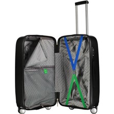 Benetton Orta Boy %100 Polipropilen Valiz Siyah Bnt1000