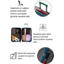 Orta Ve Kabin Boy 2'li Valiz Seti %100 Polikarbon Valiz 4x2 Teker Antrasit 1088