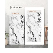 30x60 Cm Beyaz Damar Mermer Desenli Kendinden Yapışkanlı Mutfak Banyo Wc Kaplama Pvc Panel