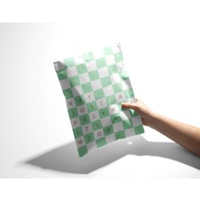 House Of Pack Kargo Poşeti Renkli -17X25 Cm-Turkuaz KARELI-100 Adet-Not Just A Package It's A Mood