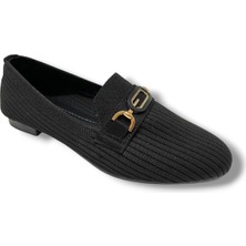 C-Shoes 3160-25 Triko G Elips Taşlı Toka Kadın Babet