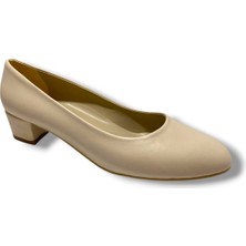 C-Shoes TR30-25 Deri Oval Burun Kalın Topuklu Kadın Ayakkabı 41-42