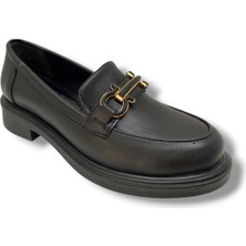Fancy 129-25 Deri Anatomik Şerit Tokalı Loafer Kadın ayakkabı