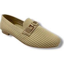 C-Shoes 3106-25 Triko T Taşlı Toka Kadın Babet