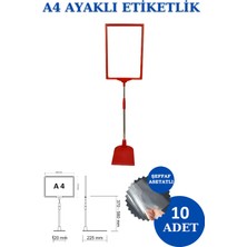 Rafburada 10 Adet Mavi A4 Ördek Ayaklı  Etiketi - Sepet, Stand, Teşhir, Askılık, Çerçeveli  Etiketi