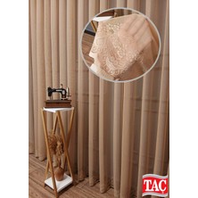 Farbateks Dikim Cemre Sade Düz Örme Vizon Renkli Ütü Istemez 2kat Pileli Tül Perde