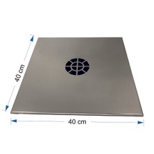 Menfez Aspiratör 40x40 100 m3/h 304 paslanmaz panel geri tepme klapeli