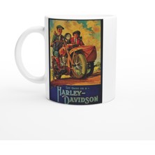 Harley-Davidson Yan Sepetli Retro Motosiklet Kupa Bardak