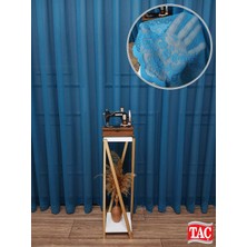 Farbateks Dikim Cemre Sade Düz Örme Petrol Renkli Ütü Istemez 2kat Pileli Tül Perde