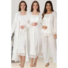 Effortt Hamile Lohusa Seti Ekru Renk Pamuk Kumaş Emzirme Özellikli M Beden ile Şık Tasarım