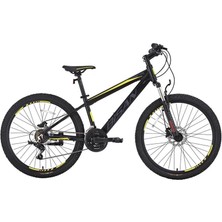 Bisan Cooper Erkek Dağ Bisikleti 37CM Hd 27.5 Jant 21 Vites Mat Siyah Sarı