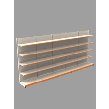 Rafburada Ekonomik 5'li Market Rafı Duvar Ünitesi - 40x75x220 cm 40A/30*4