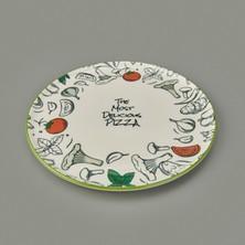 Evidea Kitchen Gourmet The Most Delicious Pizza Tabağı - Krem / Siyah - 30 cm