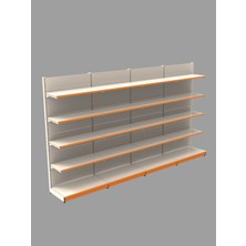 Rafburada Ekonomik 4'lü Market Rafı Duvar Ünitesi - 40x75x220 cm 40A/30*4