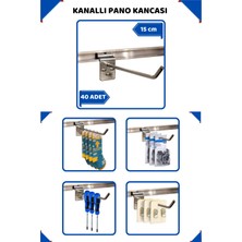 15 cm - 40 Adet Kanallı Pano Kancası Raf Askısı