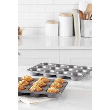 Paslanmaz Yapışmaz Çelik 12'li Muffin Kek Kalıbı 26X 38 cm Cupcake Kalıbı 1. Sınıf Malzeme Kek Kalıp