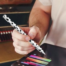 4U Sky Apple Pencil (Usb-C) Silikon Kılıf Inek Desenli Stylus Kalem Koruyucu Kılıf Kapağı-Siyah (Yurt Dışından)