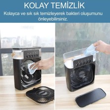 Mercitech Taşınabilir Işıklı 5 Spreyli Vantilatör Buzlu Buharlı Vantilatör Mini Fan Nemlendirici Buharlı