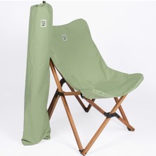 Bag The Joy Ahşap Katlanır Masa Sandalye Seti Kahverengi - Su Yeşili Kılıf 60X60X55 Kahverengi Masa