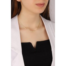 925 Ayar Gümüş Suyolu Kolye 14 K Gold Kaplama